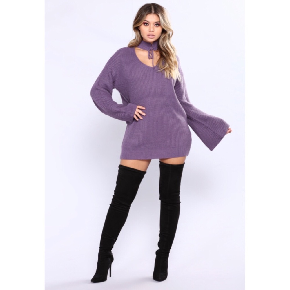 Corset Me Not Sweater - Dark Lilac